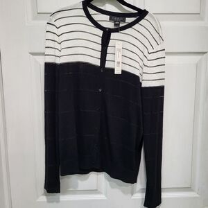 NEW Stripe and Solid Cardigan - Size XL